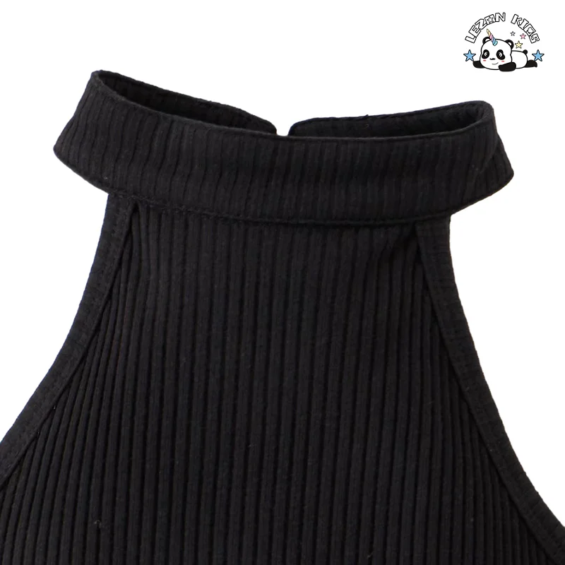 LEZONKIDS - Conjuntos de Roupas Femininas Personalizáveis de Camiseta sem Manga com Botão e Shorts a Preço Direto de Fábrica para Meninas de 2 a 14 Anos